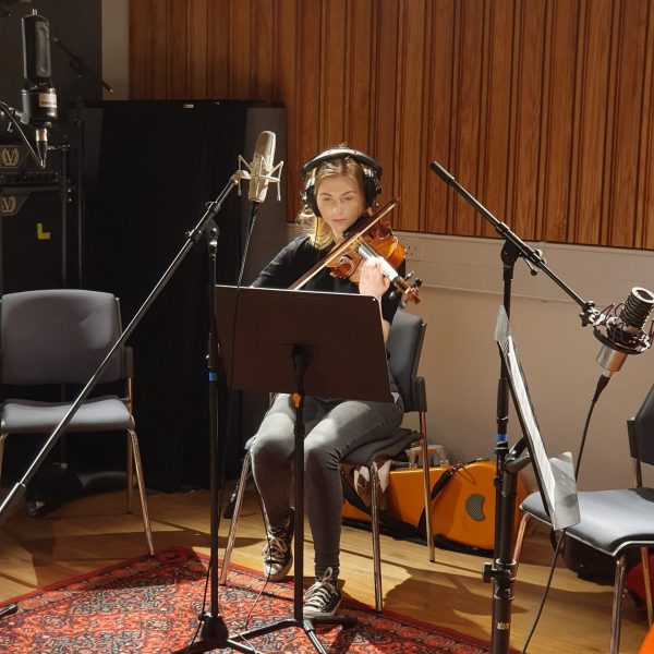 Pippa Griffin violin recording session